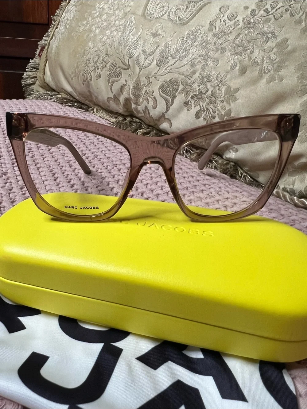Marc Jacobs MARC 649 Cat Eye Eyeglass Frames Beige Brown 53mm BNWT